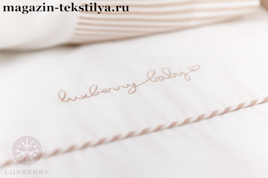 Фото: Детское Постельное белье Luxberry Совята хлопок перкаль белое с жемчужным и коричневым от магазина-текстиля.ру