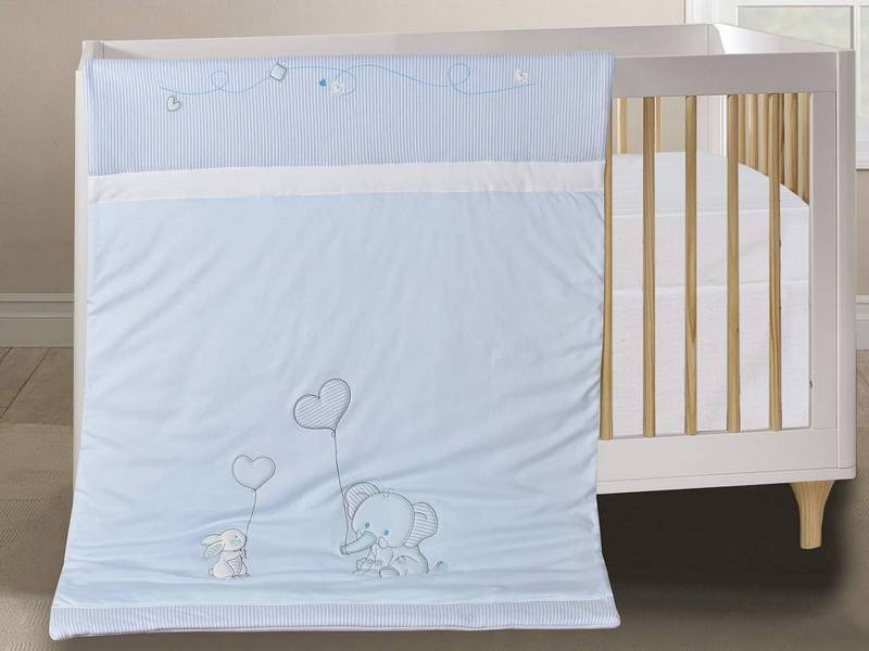 Фото: Одеяло детское Sofi De Marko Слоник голубое трикотаж 
