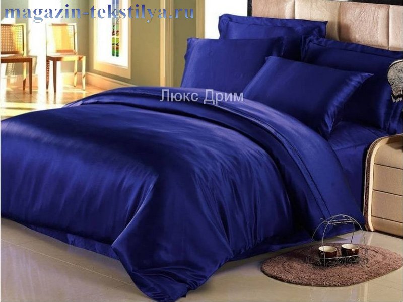 Фото: Постельное белье Luxe Dream Синий шелковое от магазина-текстиля.ру