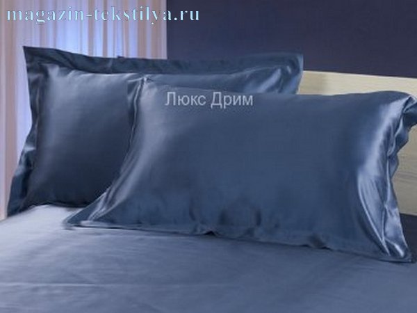 Фото: Постельное белье шелковое Luxe Dream Elite Ocean синий эксклюзив от магазина-текстиля.ру