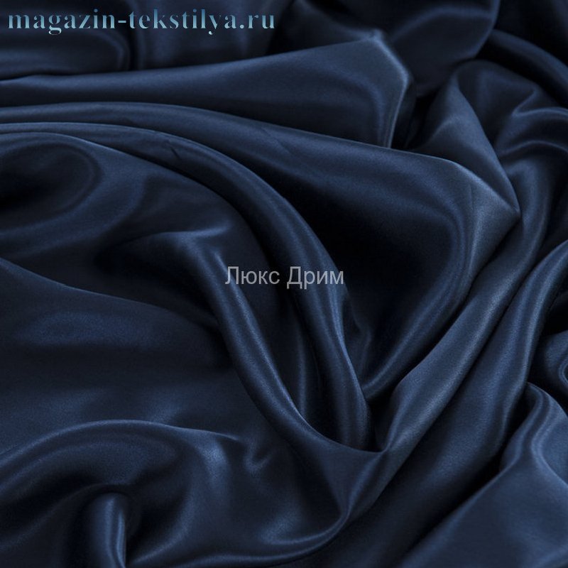 Фото: Постельное белье шелковое Luxe Dream Elite Blue темно-синий от магазина-текстиля.ру
