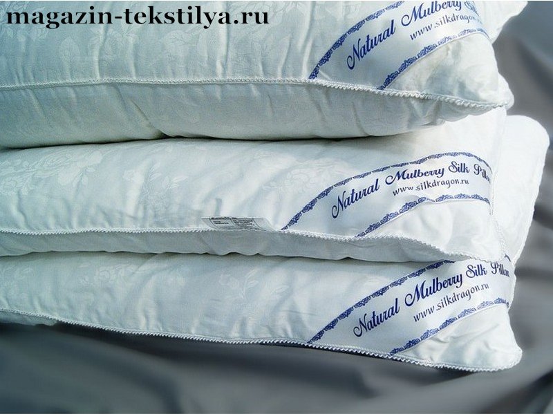 Фото: Подушка Silk Dragon коллекции Premium шелк Mulberry в хлопке низкая 