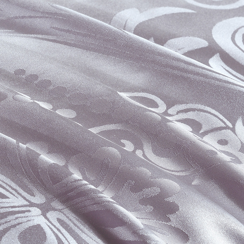Постельное белье шелковое Luxe Dream Жофруа Лайт жаккард серебряно-пурпурный