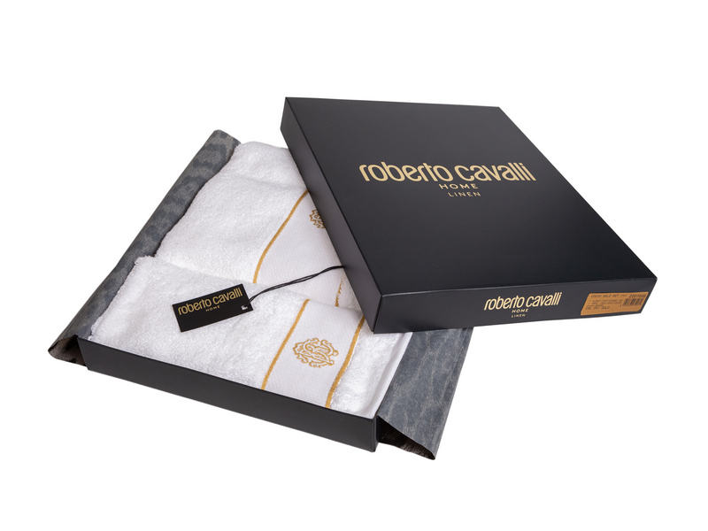 Набор из 2 полотенец Roberto Cavalli Gold New 012 Bianco хлопок махра