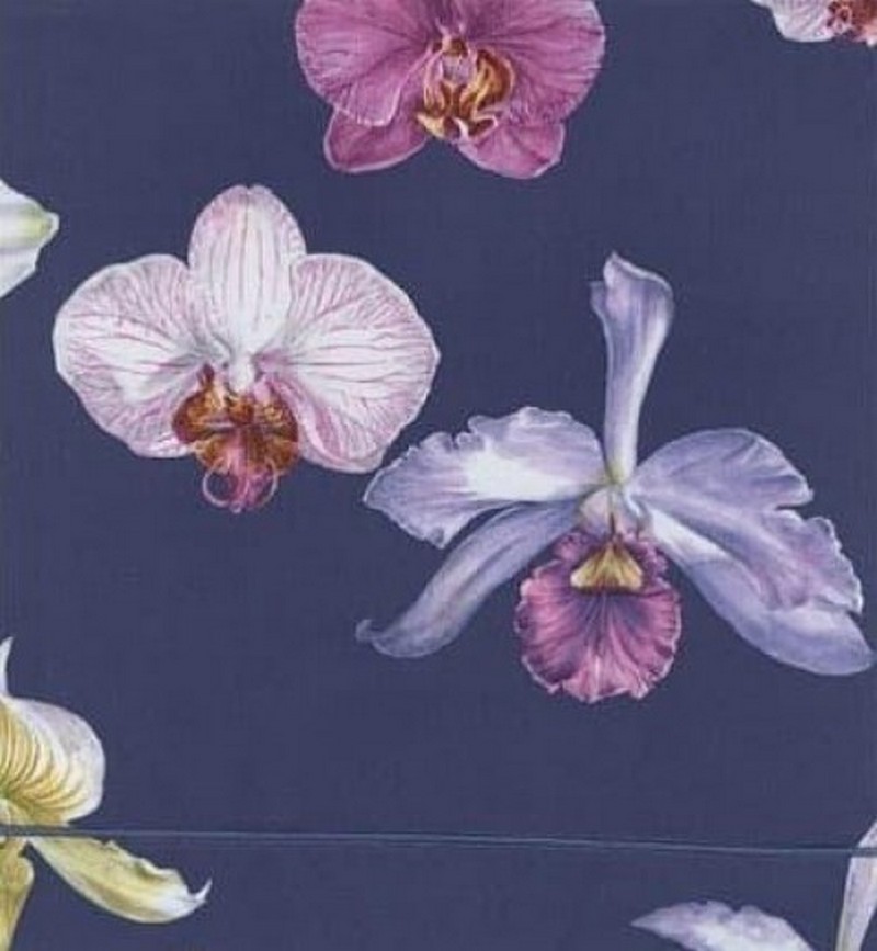 Фото: Постельное белье Mirabello Fiori Di Orchidea vu04 avio синий хлопок перкаль от магазина-текстиля.ру