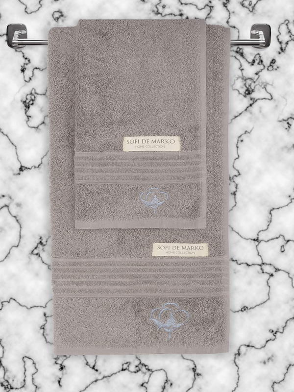 Фото: Комплект махровых полотенце Sofi de Marko Nicole серый хлопок 